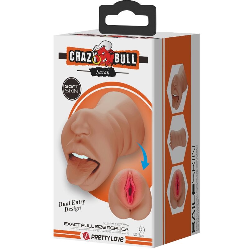 CRAZY BULL - SARAH DOUBLE MASTURBATEUR BOUCHE & VAGIN CHAIR - Sensualia
