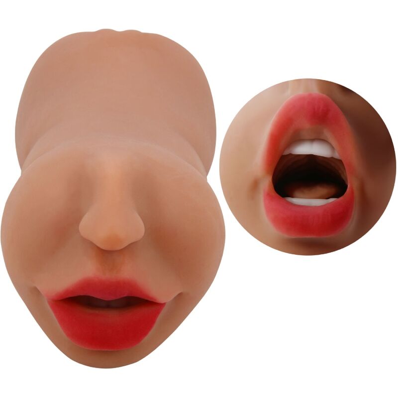 CRAZY BULL - ZOEY DOUBLE MASTURBATEUR BOUCHE ET VAGIN CHAIR - Sensualia