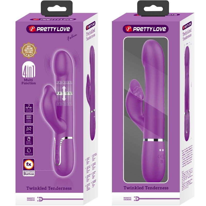 PRETTY LOVE - VIBRATEUR ET STIMULATEUR MULTIFONCTION 4 EN 1 VIOLET - Sensualia