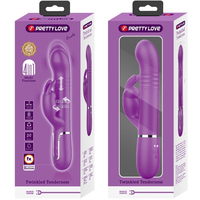 PRETTY LOVE - VIBRATEUR LAPIN MULTIFONCTION COALE 4 EN 1 VIOLET - Sensualia