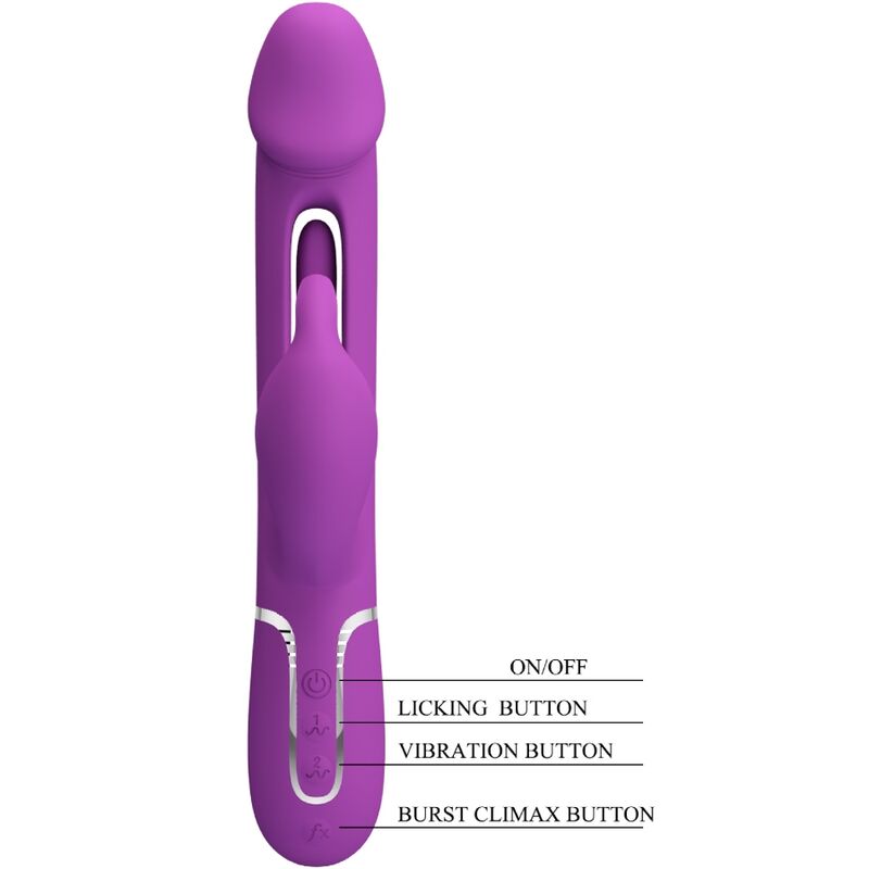 PRETTY LOVE - KAMPAS VIBRATEUR LAPIN MULTIFONCTION 3 EN 1 VIOLET - Sensualia