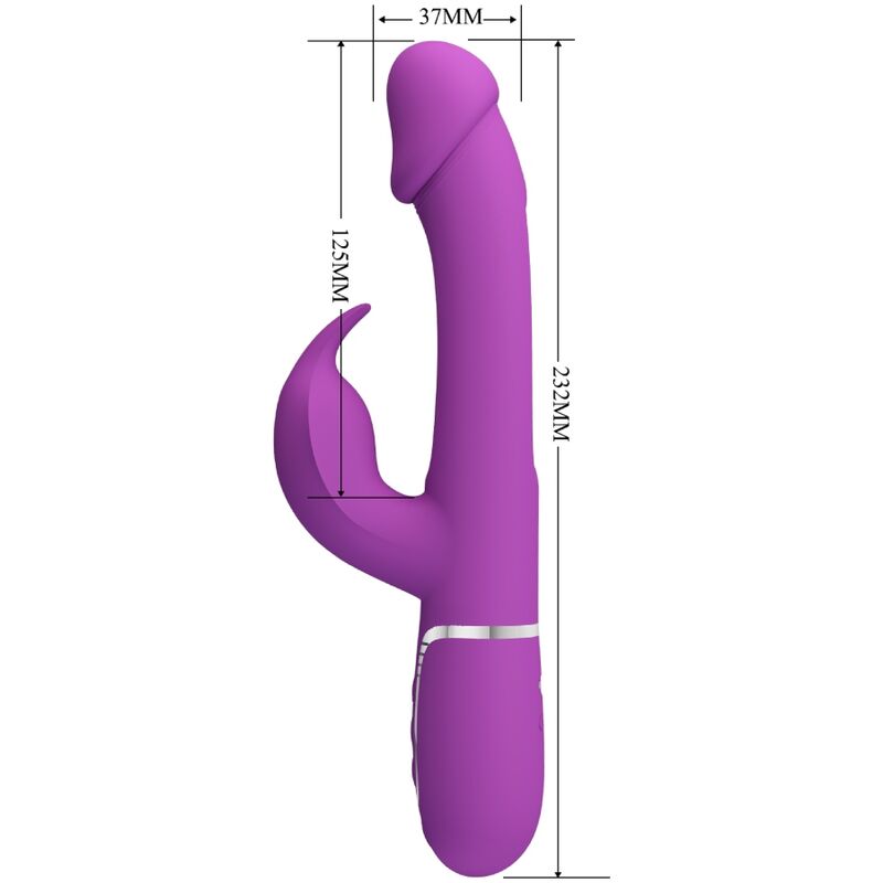 PRETTY LOVE - KAMPAS VIBRATEUR LAPIN MULTIFONCTION 3 EN 1 VIOLET - Sensualia