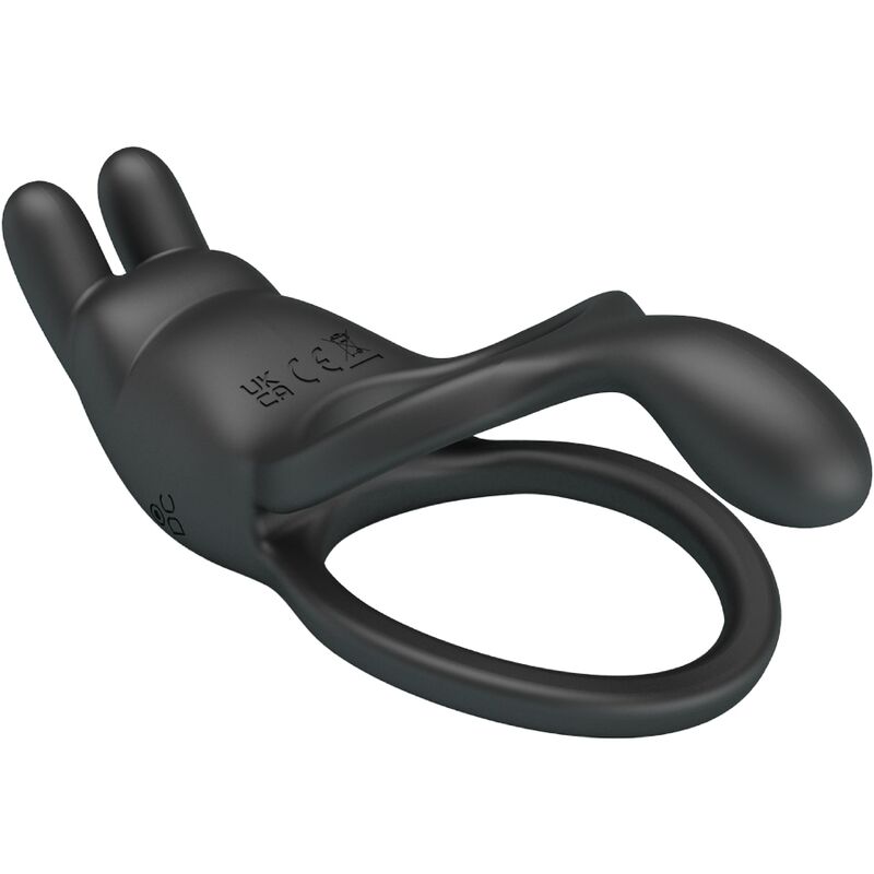 PRETTY LOVE - SETH DOUBLE ANNEAU VIBRANT LAPIN 7 VIBRATIONS NOIR - Sensualia