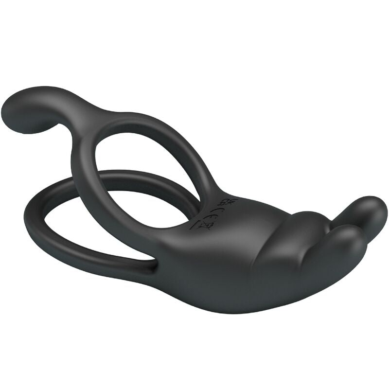 PRETTY LOVE - SETH DOUBLE ANNEAU VIBRANT LAPIN 7 VIBRATIONS NOIR - Sensualia