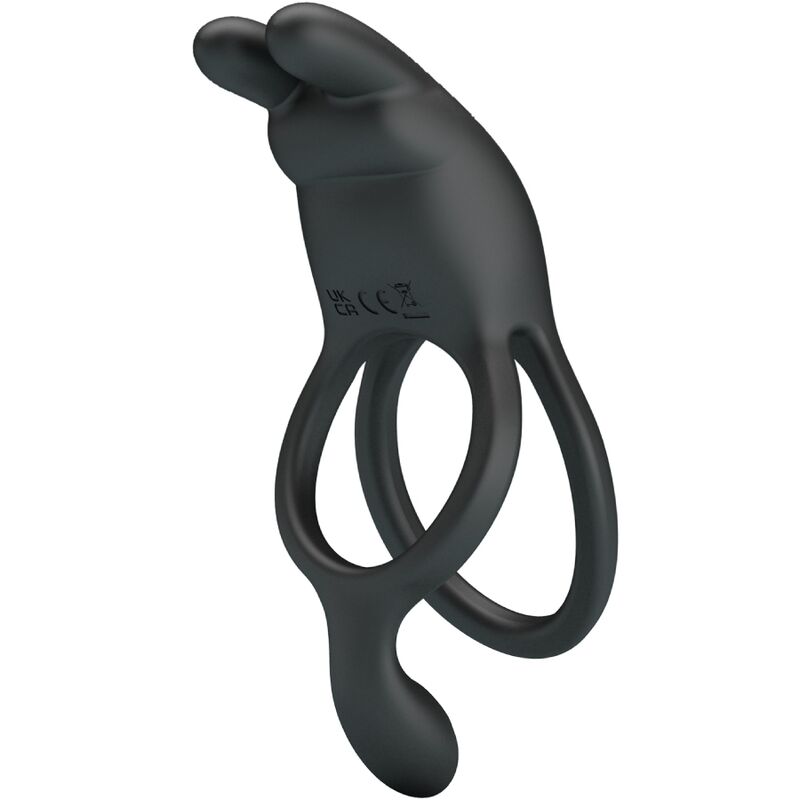 PRETTY LOVE - SETH DOUBLE ANNEAU VIBRANT LAPIN 7 VIBRATIONS NOIR - Sensualia
