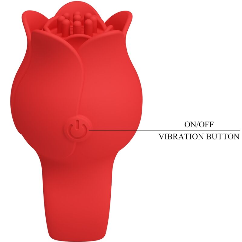 PRETTY LOVE - VIBRATEUR DE DOIGT EN FORME DE JAE ROSE 10 VIBRATIONS ROUGE - Sensualia