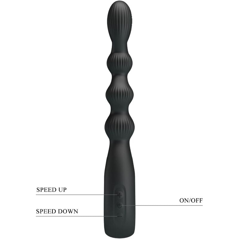 PRETTY LOVE - VIBRATEUR ANAL FEDERER 12 VIBRATIONS NOIR - Sensualia