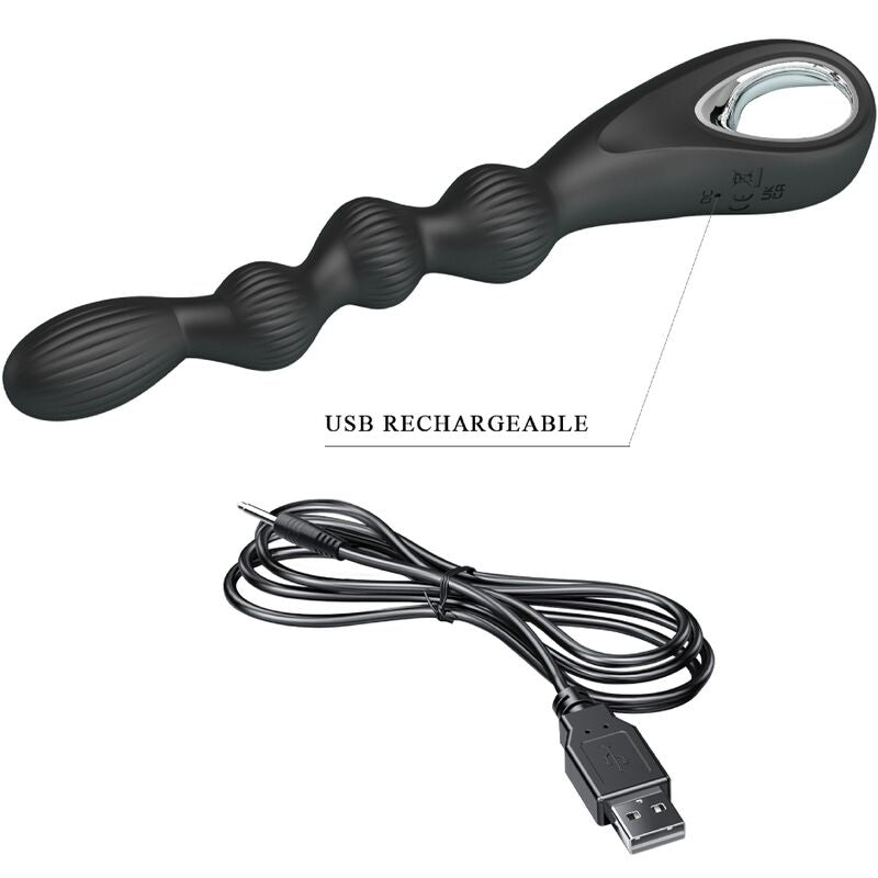 PRETTY LOVE - VIBRATEUR ANAL FEDERER 12 VIBRATIONS NOIR - Sensualia