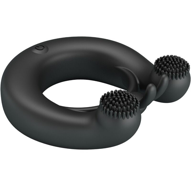 PRETTY LOVE - ANNEAU VIBRANT DAHLIA + STIMULATEUR DE CLITORIS 12 VIBRATIONS NOIR - Sensualia