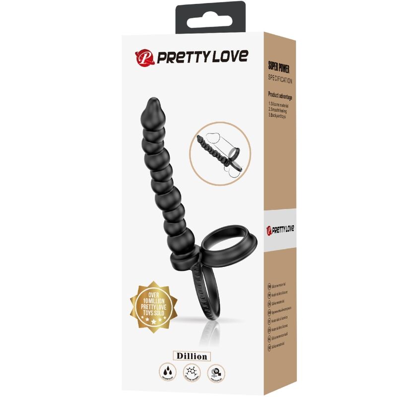 PRETTY LOVE - ANNEAU PÉNÉTRANT À DOUBLE PÉNÉTRATION DILLION NOIR - Sensualia