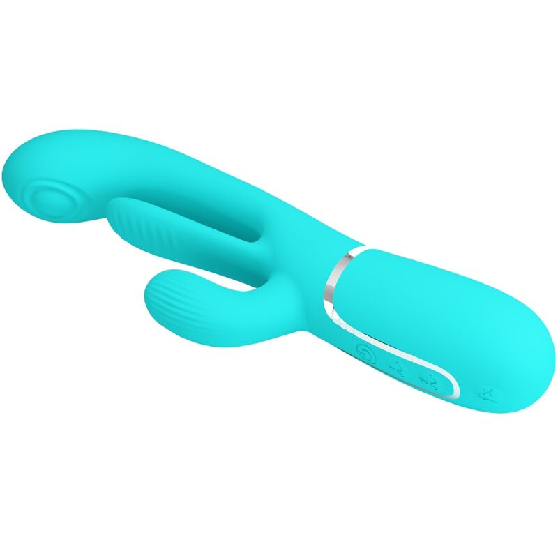 PRETTY LOVE - SHANIA TRIPLE RABBIT VIBRATEUR MULTIFONCTION 3 EN 1 BLEU - Sensualia