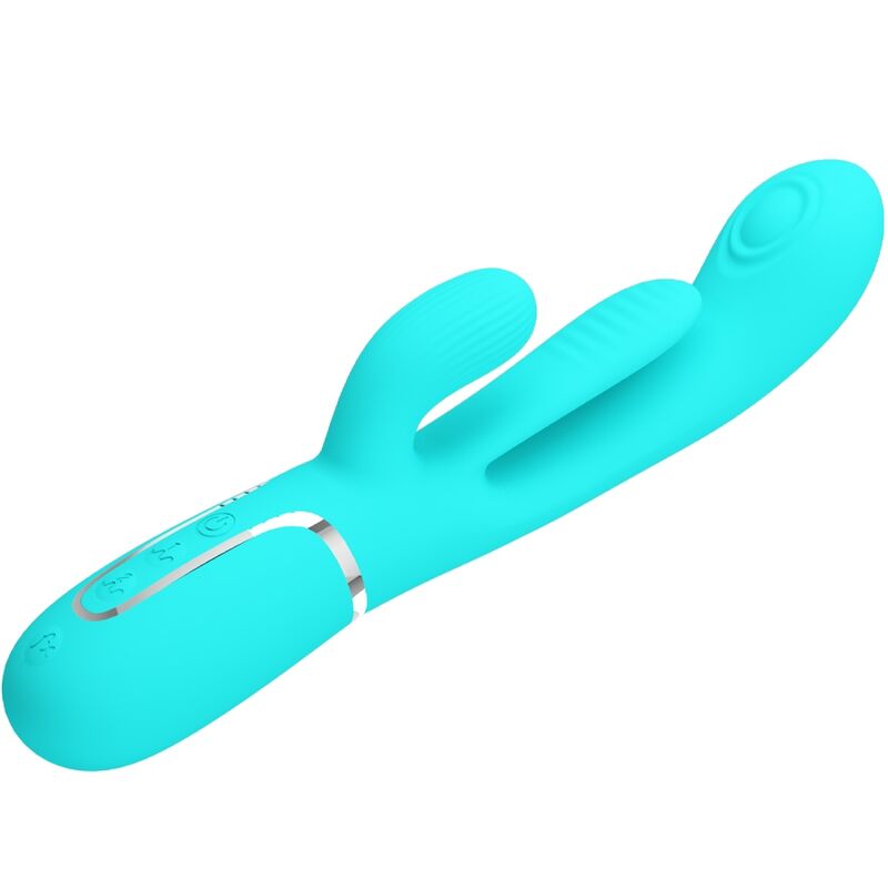 PRETTY LOVE - SHANIA TRIPLE RABBIT VIBRATEUR MULTIFONCTION 3 EN 1 BLEU - Sensualia