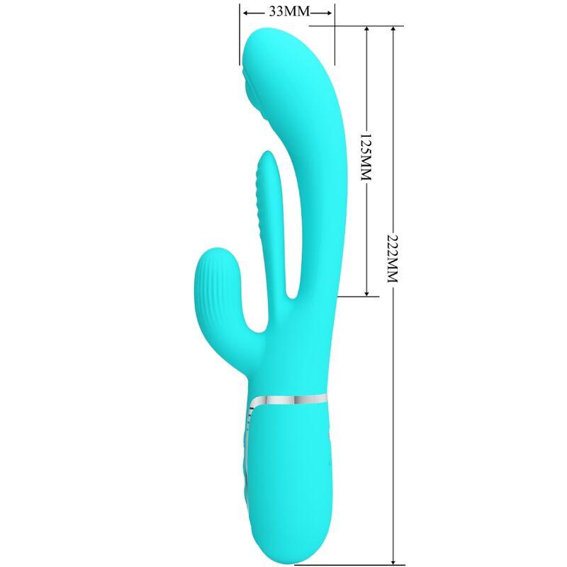 PRETTY LOVE - SHANIA TRIPLE RABBIT VIBRATEUR MULTIFONCTION 3 EN 1 BLEU - Sensualia