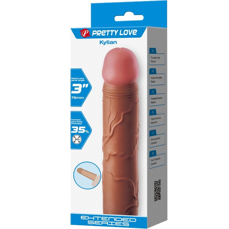PRETTY LOVE - KYLIAN MANCHON PÉNIS AVEC EXTENSION 7,6 CM MULÂTRE - Sensualia