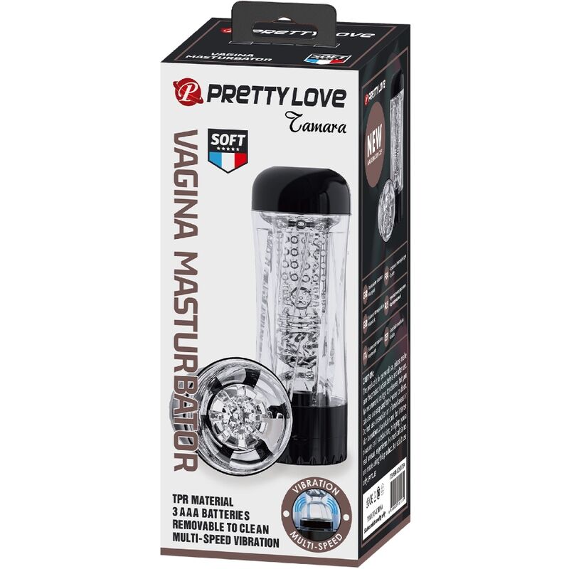 PRETTY LOVE - MASTURBATEUR HOMME TAMARA VIBRATEUR MULTI-VITESSES NOIR - Sensualia