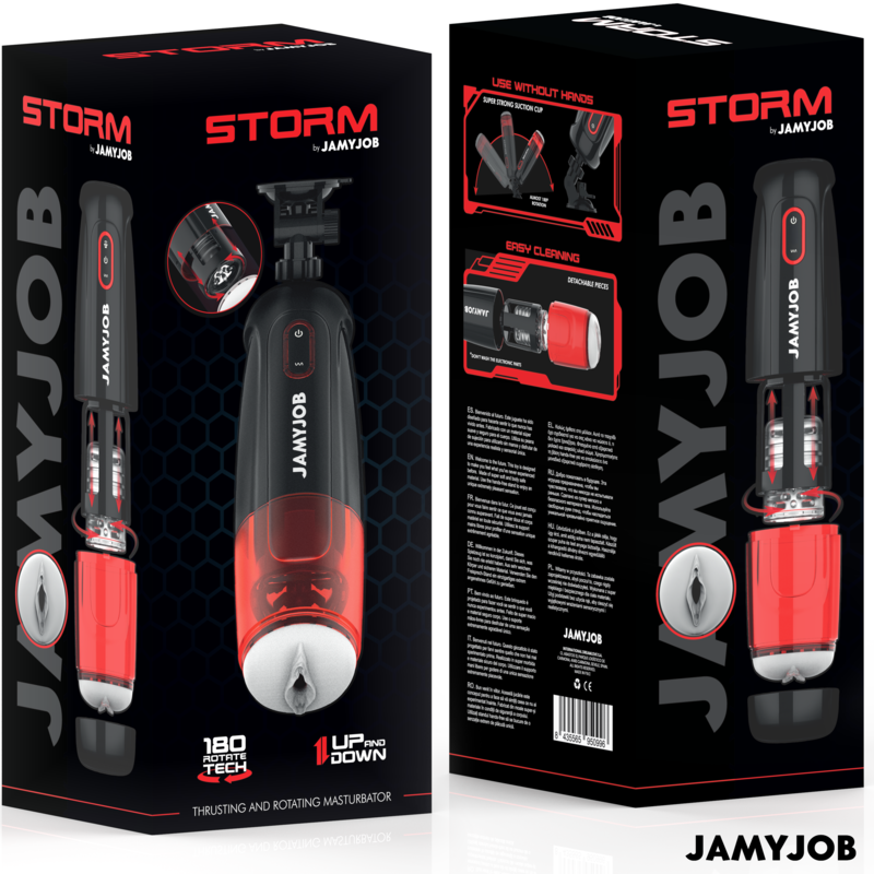 JAMYJOB - MASTURBATEUR VAGIN AUTOMATIQUE STORM 10 MODES DE ROTATION ET DE POUSSÉE - Sensualia