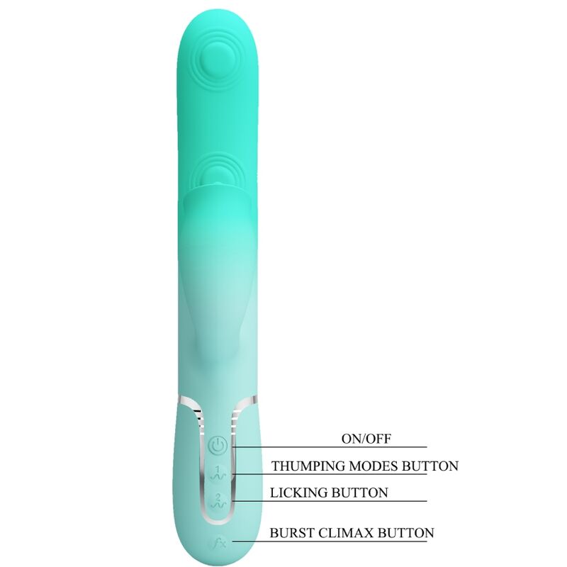 PRETTY LOVE - VIBRATEUR LAPIN MULTIFONCTION GIGI VERT AQUA - Sensualia