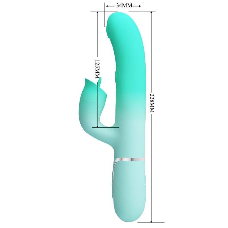 PRETTY LOVE - VIBRATEUR LAPIN MULTIFONCTION GIGI VERT AQUA - Sensualia