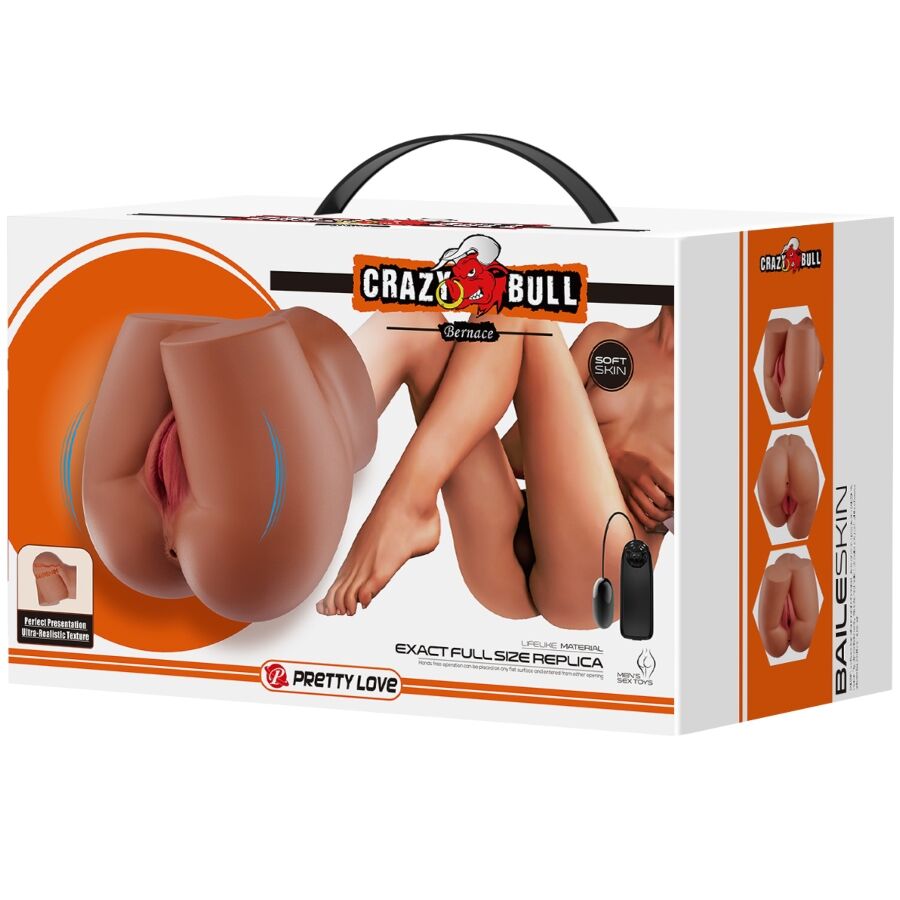 CRAZY BULL - VIBRATEUR BERNACE ASS AVEC VAGIN ET ANUS RÉALISTES TÉLÉCOMMANDE - Sensualia