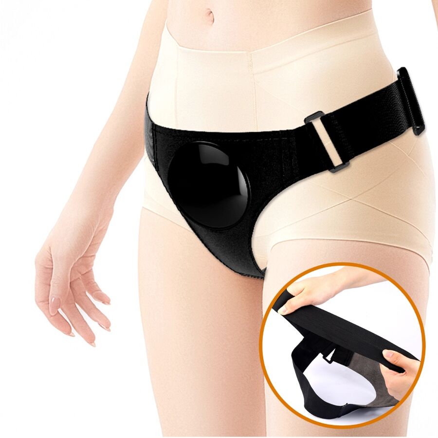 PRETTY LOVE - SLIP HARNAIS UNIVERSEL AVEC GODE VIBRANT ET SQUIRTING 15,5 CM MULATO - Sensualia