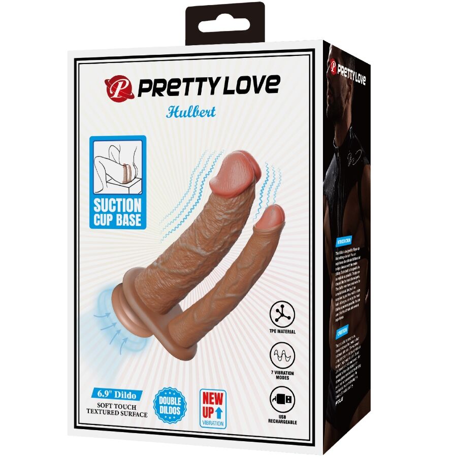 PRETTY LOVE - HULBERT DOUBLE GODE RÉALISTE AVEC VIBRATION MULATO - Sensualia