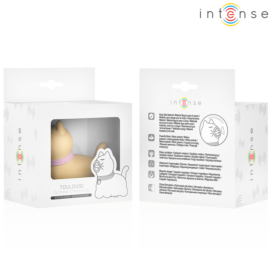 INTENSE - STIMULATEUR TOULOUSE AVEC LANGUE ROTATIVE À 360º JAUNE - Sensualia