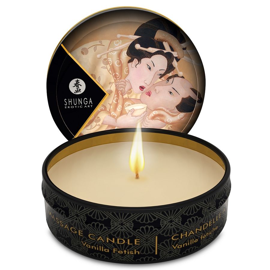 SHUNGA - BOUGIE DE MASSAGE MINI CARESS BY CANDELIGHT VANILLE 30 ML - Sensualia