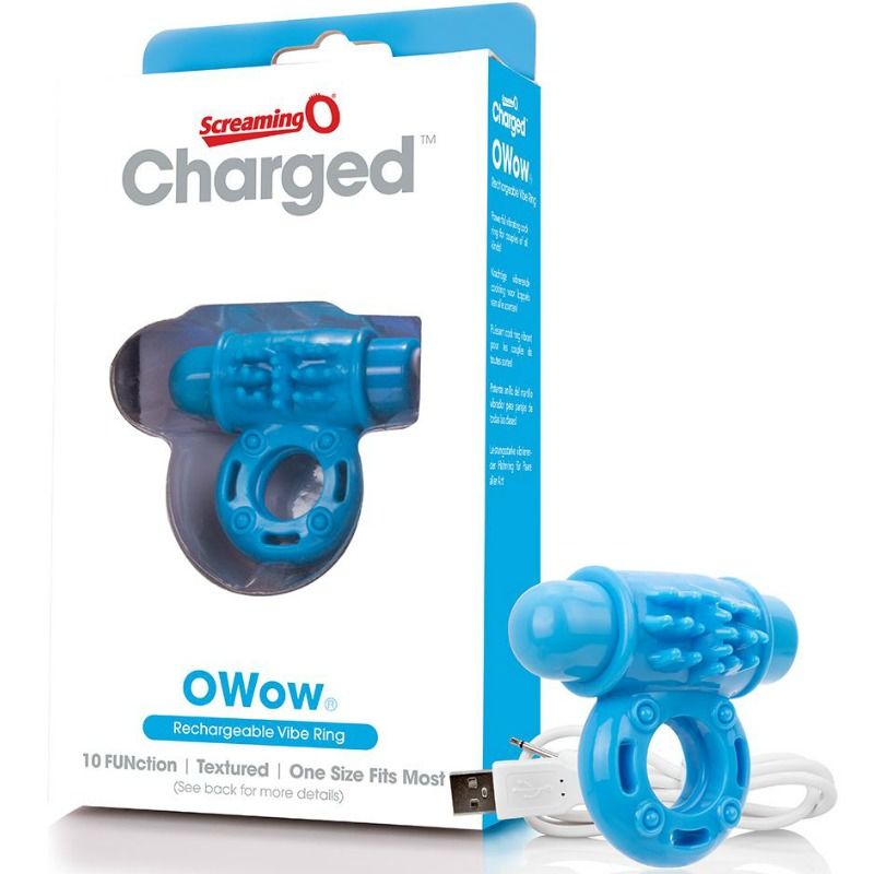 SCREAMING O - ANNEAU PÉNIEN VIBREUR WOW RECHARGEABLE BLEU - Sensualia