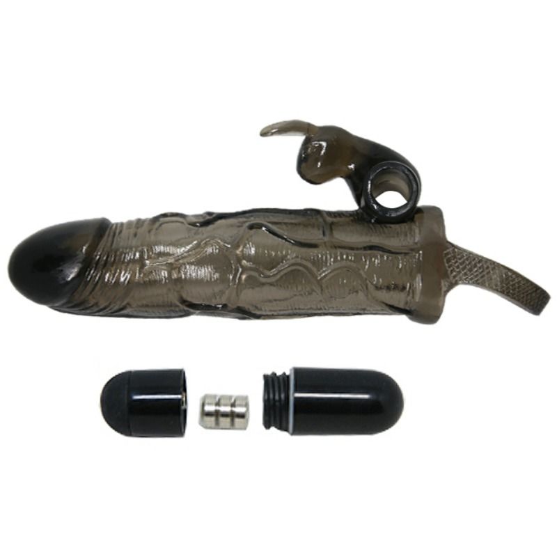 BAILE - COUVRE-PÉNIS BRAVE MAN AVEC LAPIN NOIR 16.5 CM - Sensualia