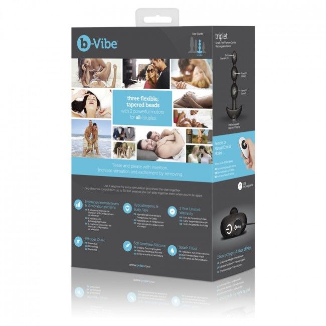 B-VIBE - TRIPLET ANAL TÉLÉCOMMANDE BILLES NOIRES B-VIBE