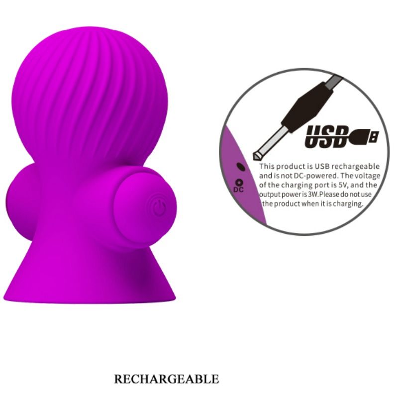 PRETTY LOVE - STIMULATEURS DE NIPPLE 12 MODES VIBRATION LILAS - Sensualia