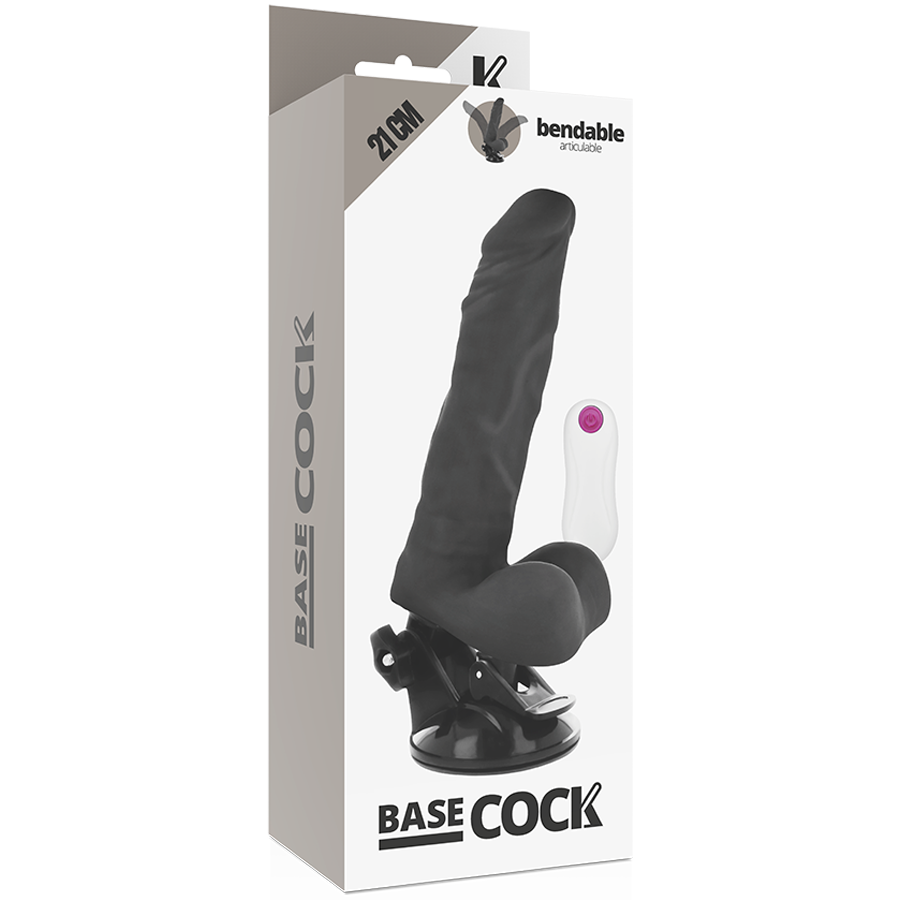 BASECOCK - VIBRATEUR ARTICULABLE TÉLÉCOMMANDE NATUREL 21 CM -O- 5 CM - Sensualia