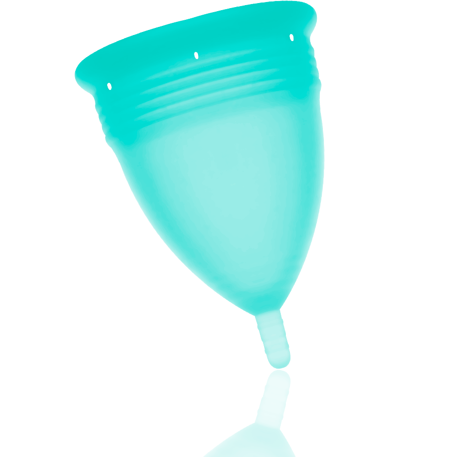 STERCUP - COUPE MENSTRUELLE EN SILICONE FDA AIGUE-MARINE - TAILLE L - Sensualia