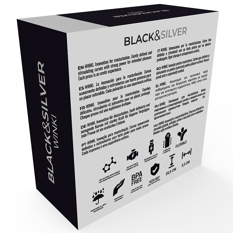 BLACK&SILVER - MASTURBATEUR WINKI BLACK&SILVER