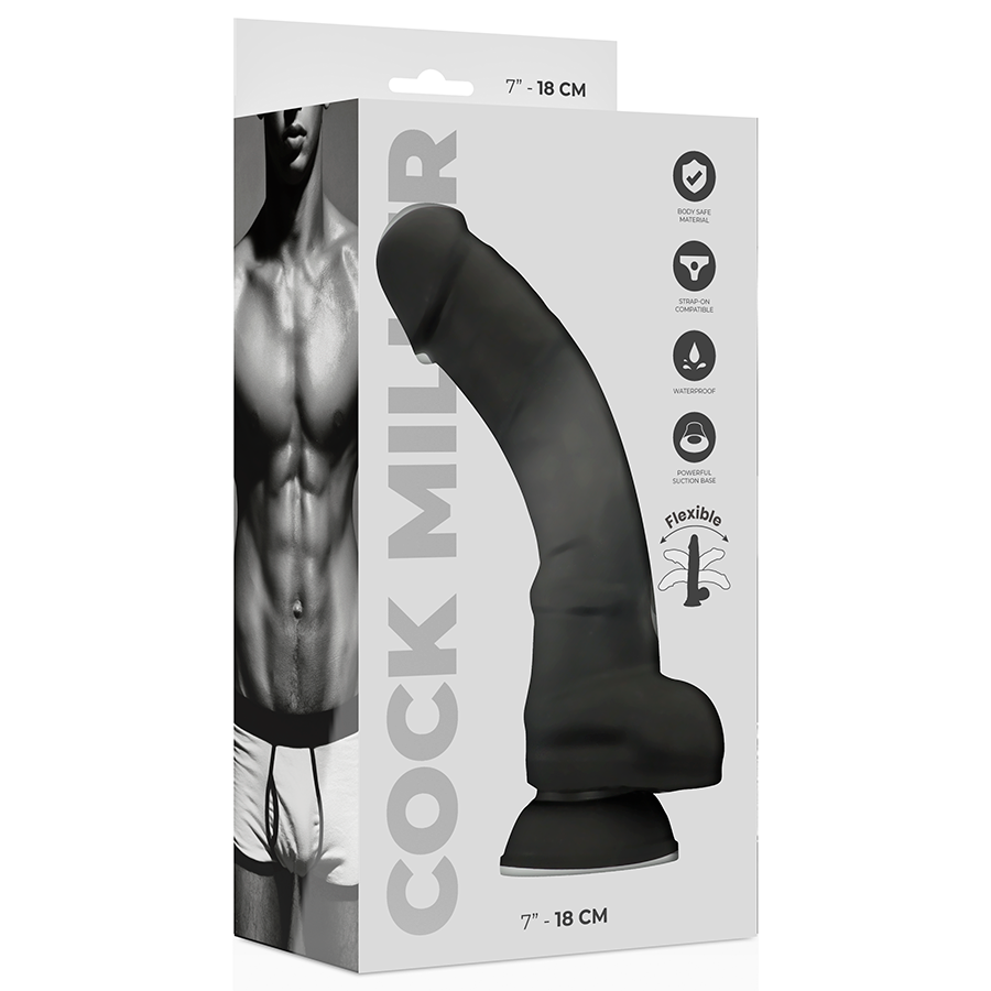 COCK MILLER - SILICONE DENSITÉ COCKSIL ARTICULABLE NOIR 18 CM COCK MILLER
