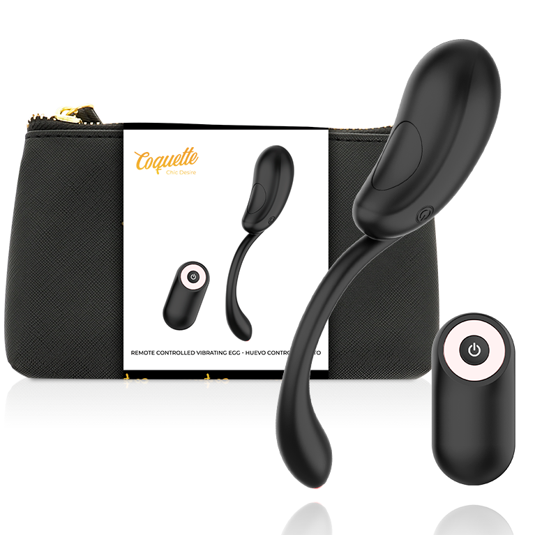 COQUETTE CHIC DESIRE - OEUF VIBRANT TÉLÉCOMMANDE RECHARGEABLE NOIR/OR - Sensualia