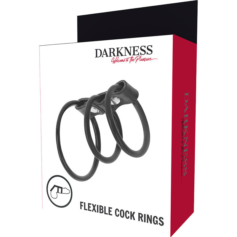 DARKNESS - ENSEMBLE DE 3 ANNEAUX PÉNIS FLEXIBLES - Sensualia