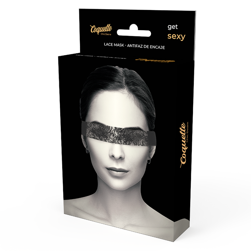 COQUETTE CHIC DESIRE - MASQUE EN DENTELLE NOIRE AVEC RUBAN - Sensualia
