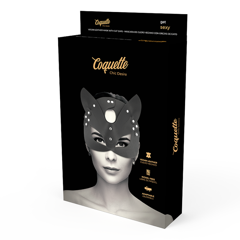COQUETTE CHIC DESIRE - MASQUE EN CUIR VEGAN AVEC OREILLES DE CHAT - Sensualia