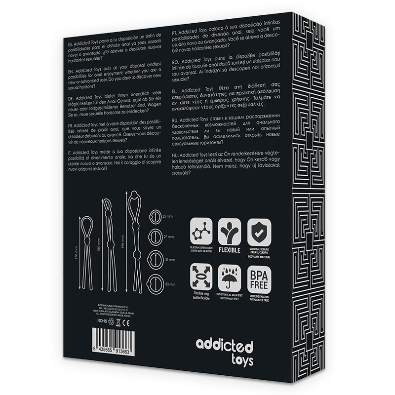 ADDICTED TOYS - ENSEMBLE DANNEAU PÉNIAL FLEXIBLE EN SILICONE 7 PIÈCES - Sensualia