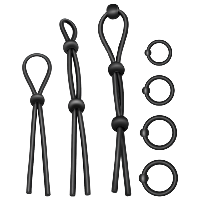 ADDICTED TOYS - ENSEMBLE DANNEAU PÉNIAL FLEXIBLE EN SILICONE 7 PIÈCES - Sensualia
