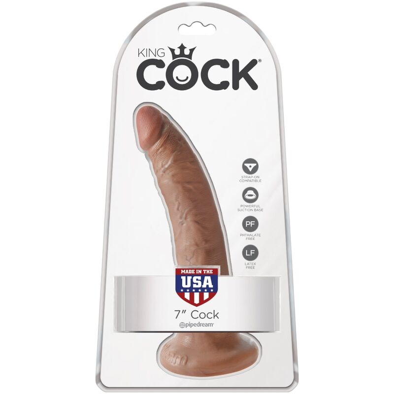 KING COCK - PÉNIS RÉALISTE 17.5 CM CARAMEL - Sensualia