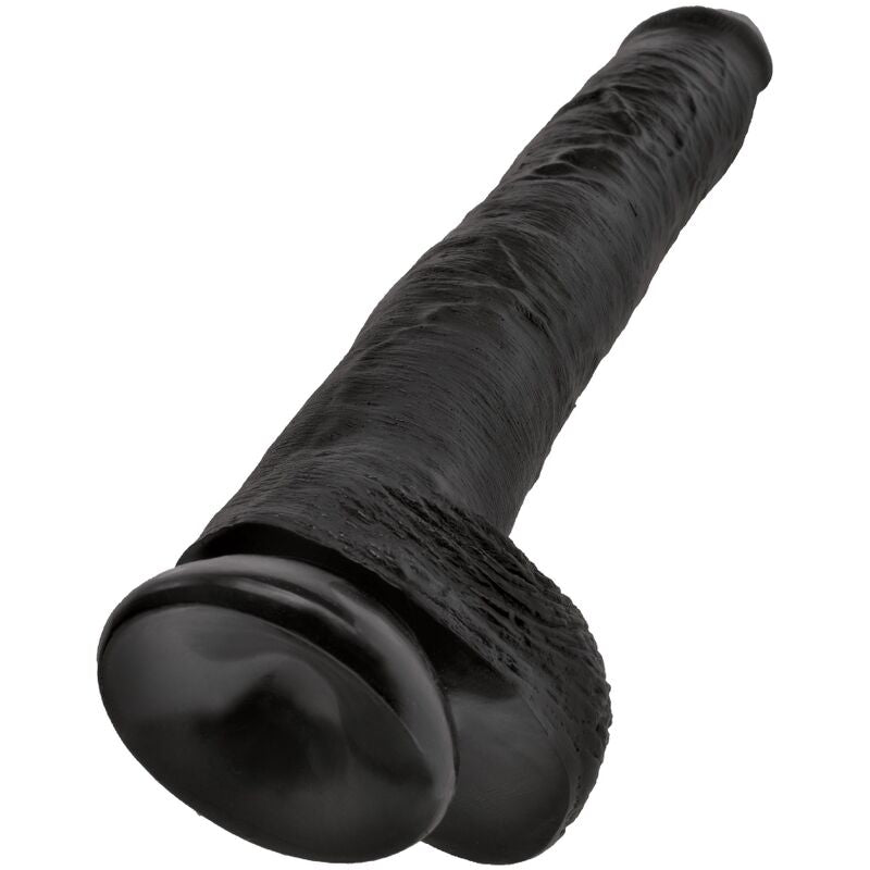 KING COCK - PÉNIS RÉALISTE AVEC BOULES 30.5 CM NOIR - Sensualia