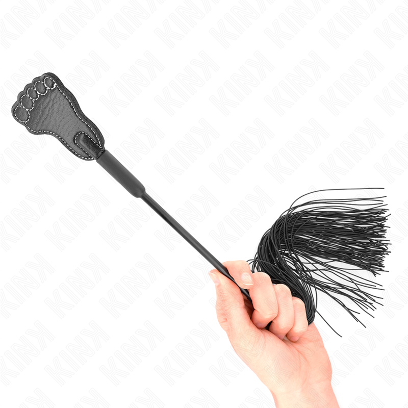 KINK - PAGAIE EN FORME DE PIED AVEC FOUET À GLAND 31 CM - Sensualia