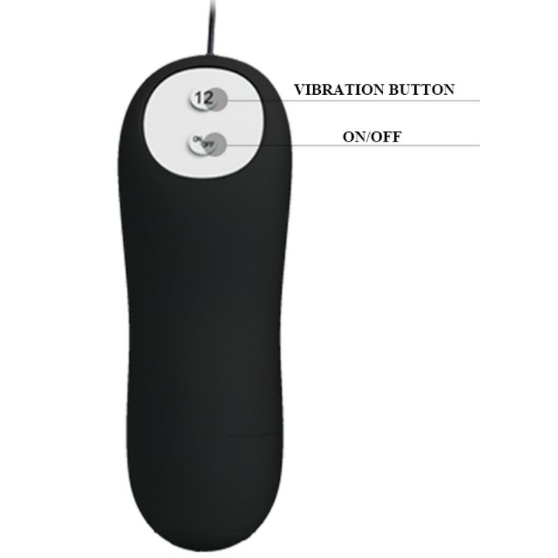 PRETTY LOVE - PLUG ANAL FORME DANCRE SILICONE 12 MODES DE VIBRATION NOIR - Sensualia