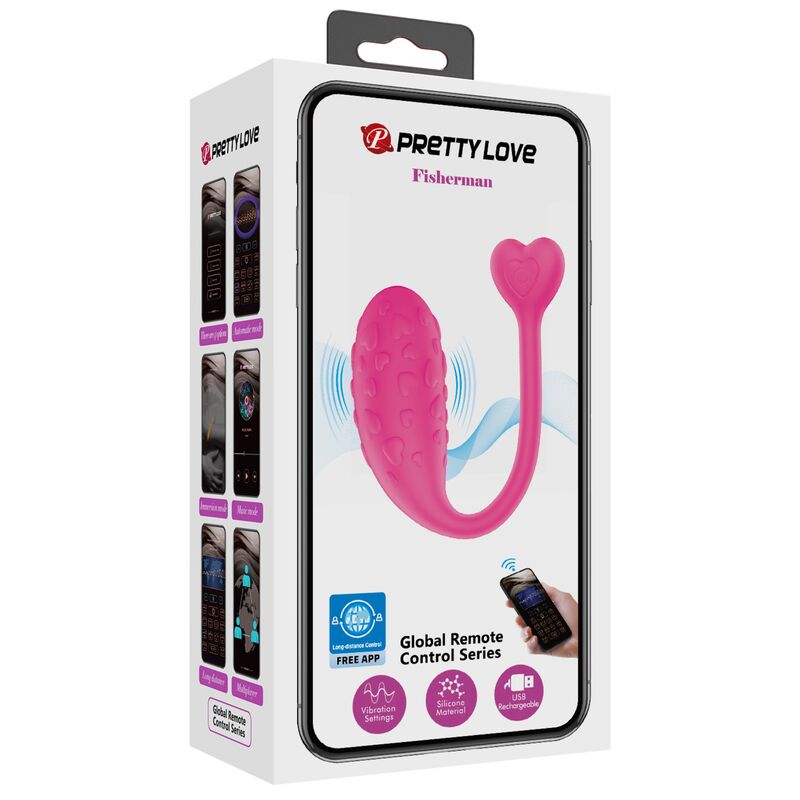 PRETTY LOVE - OEUF VIBRANT ROSE FISHER CONTRÔLÉ PAR APPLICATION - Sensualia