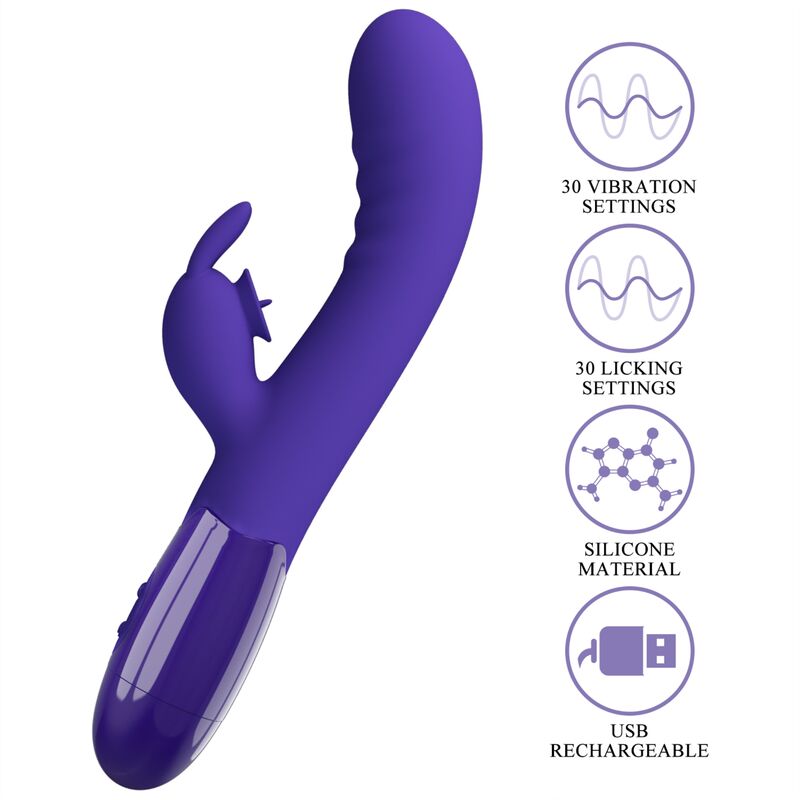 PRETTY LOVE - VIBRATEUR CERBERUS YOUTH LAPIN VIOLET - Sensualia