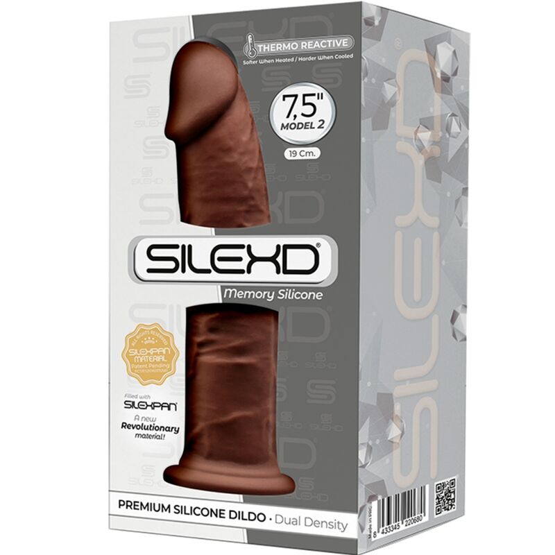 SILEXD - MODÈLE 2 PÉNIS RÉALISTE PREMIUM SILEXPAN SILICONE MARRON 19 CM - Sensualia