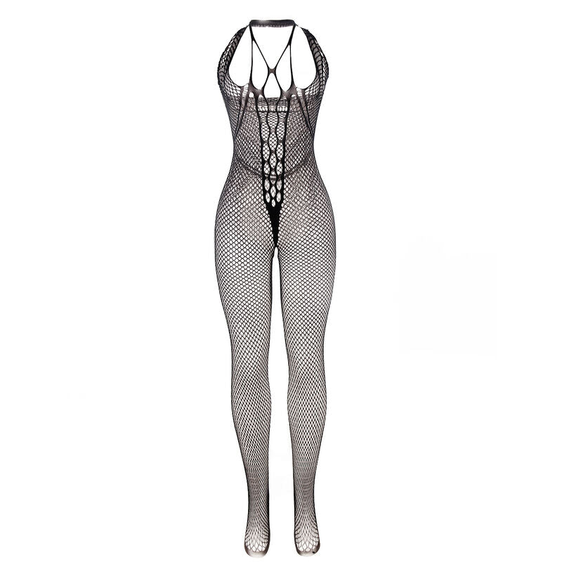 SUBBLIME - 951788 BODYSTOCKING LONG EN RESILLE AVEC BRETELLES SUR LA POITRINE ET LE DOS NOIR TAILLE UNIQUE - Sensualia