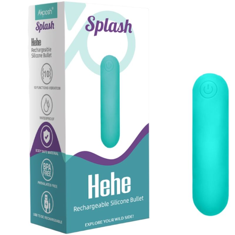 ARMONY - SPLASH HEHE VIBRATEUR BULLET SILICONE 10 VIBRATIONS 65 X 15 CM VERT - Sensualia